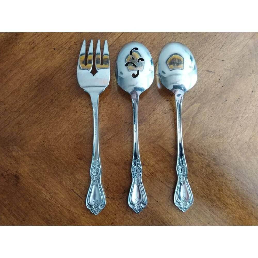 Lot 3 Serving Set Lot Oneida HH Kennett Square Stainless Distinction Deluxe